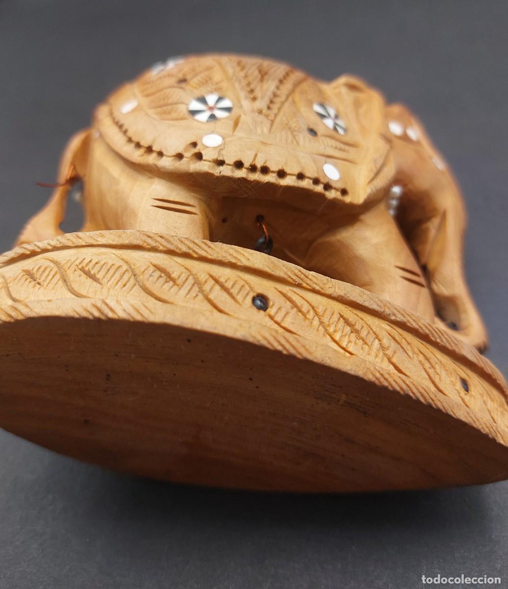 Vintage: ELEFANTE DE MADERA HECHO A MANO CON INCRUSTACIONES - Foto 4
