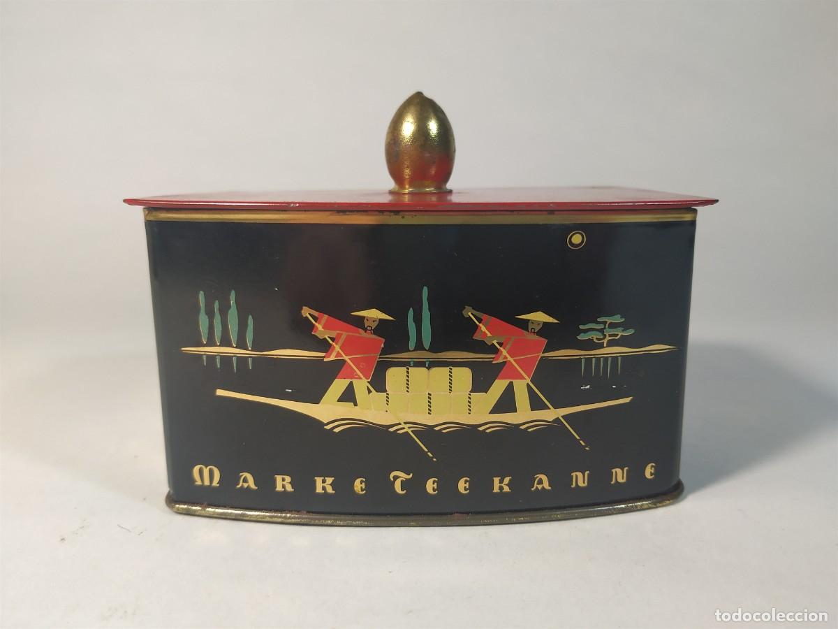 Vintage: Lata de t&eacute;. MARKE TEE KANNE. Metal litografiado.