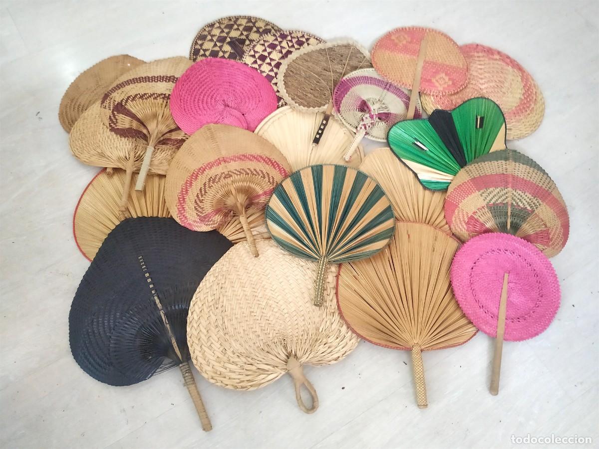 Vintage: Colecci&oacute;n de PAY - PAY. Abanicos Lote de 23 pay- pay. diferentes. Mimbres.