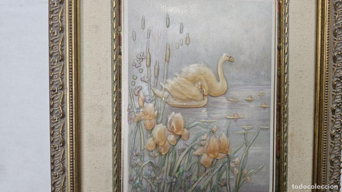 Vintage: cuadro de cisne - Foto 3