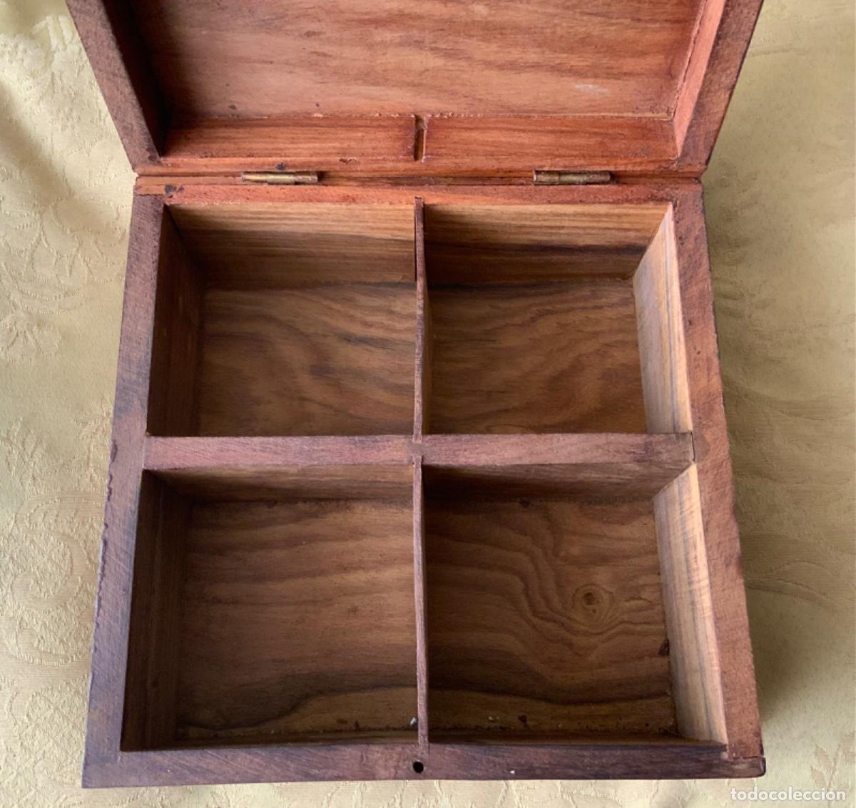 Vintage: CAJA MADERA LABRADA PARA T&Eacute; - Foto 3