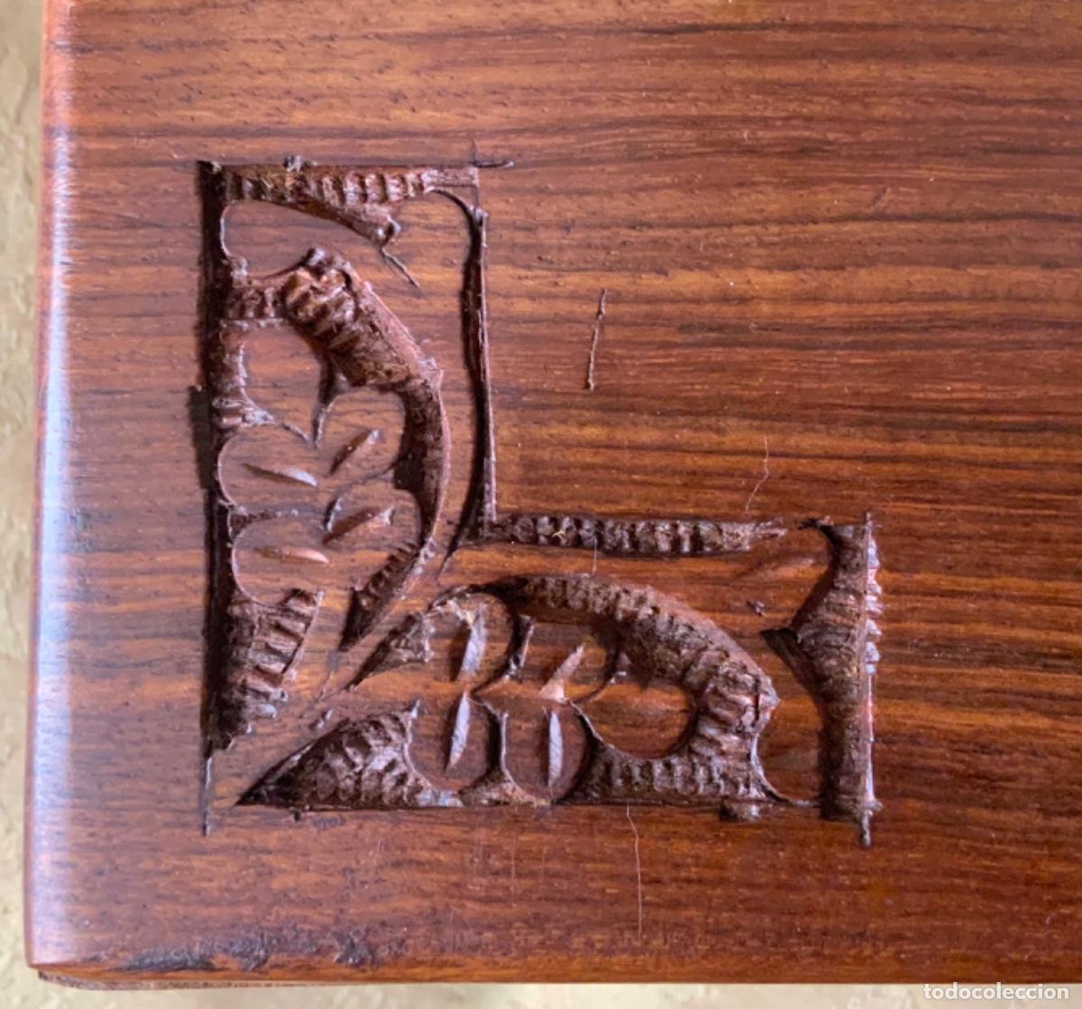 Vintage: CAJA MADERA LABRADA PARA T&Eacute; - Foto 8