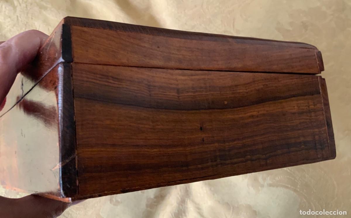 Vintage: CAJA MADERA LABRADA PARA T&Eacute; - Foto 9