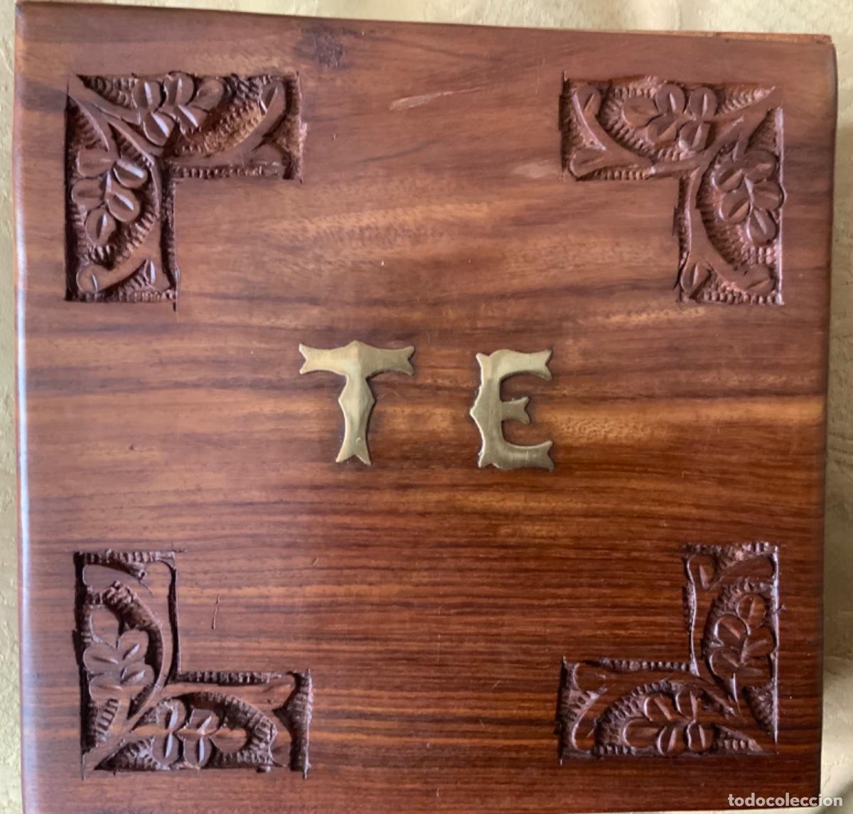 Vintage: CAJA MADERA LABRADA PARA T&Eacute; - Foto 11