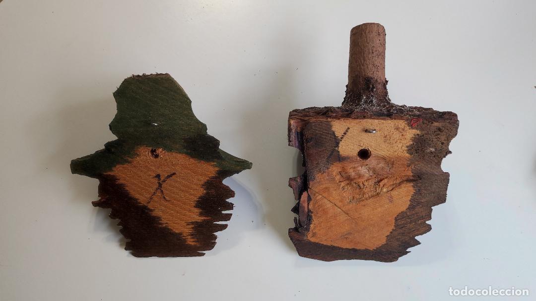 Vintage: Caras talladas a mano de madera - Foto 3