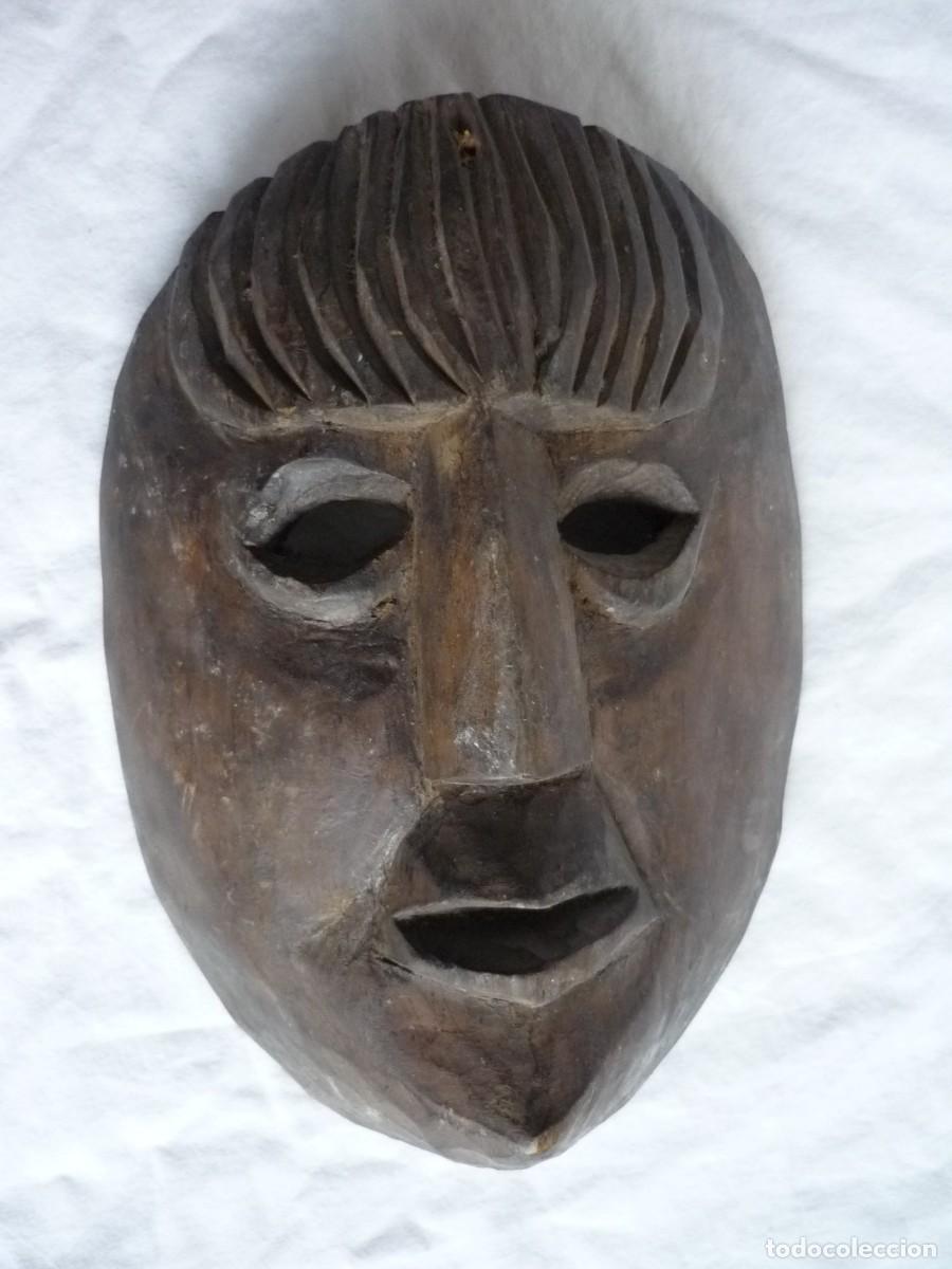 Vintage: M&aacute;scara de teatro griego tallada en madera - Foto 3