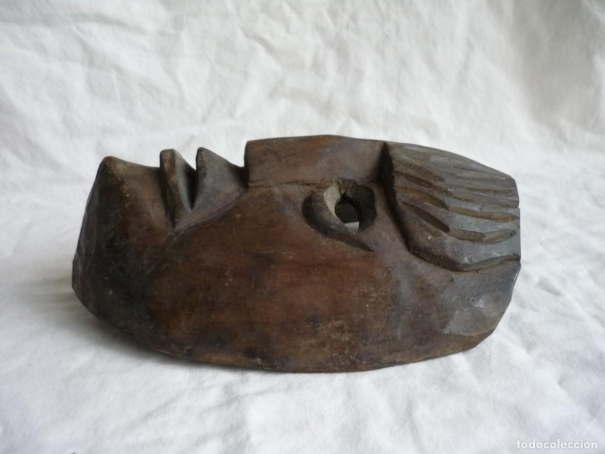 Vintage: M&aacute;scara de teatro griego tallada en madera - Foto 5