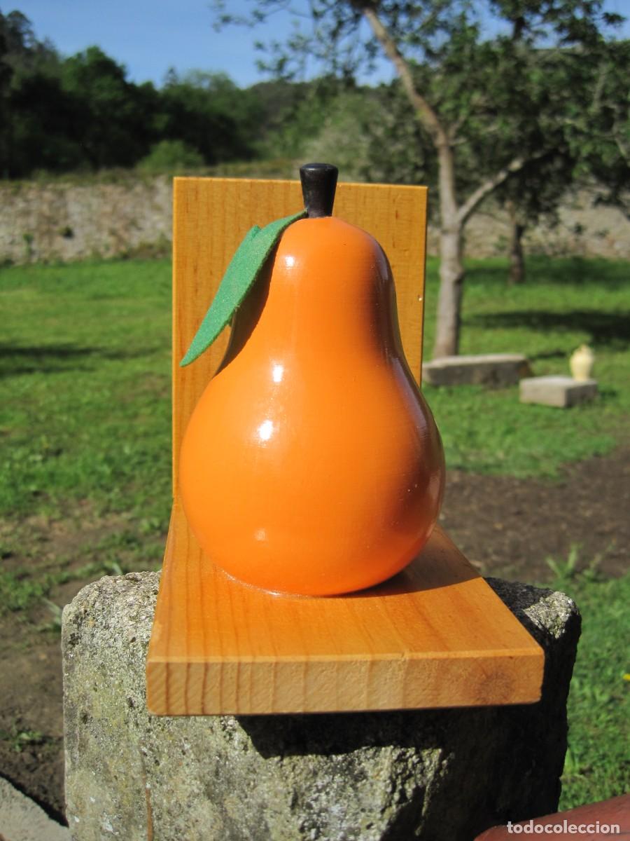 Vintage: SUJETALIBROS DE MADERA - PERA - Foto 3