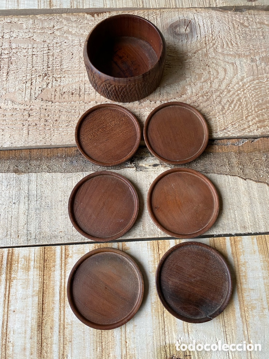 Vintage: Posavasos vintage de teca - Foto 4