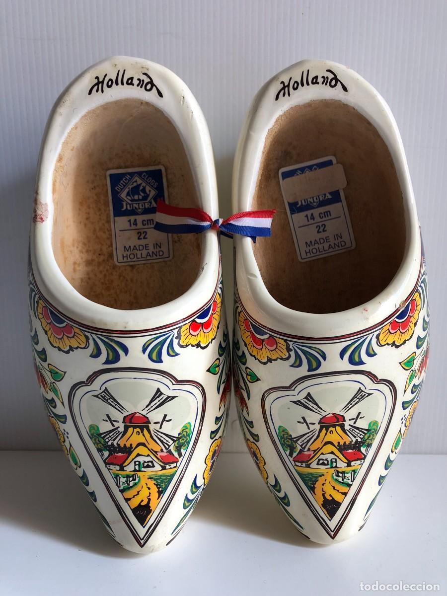 Vintage: Zuecos de madera talla 22 de 14 cm HOLLAND