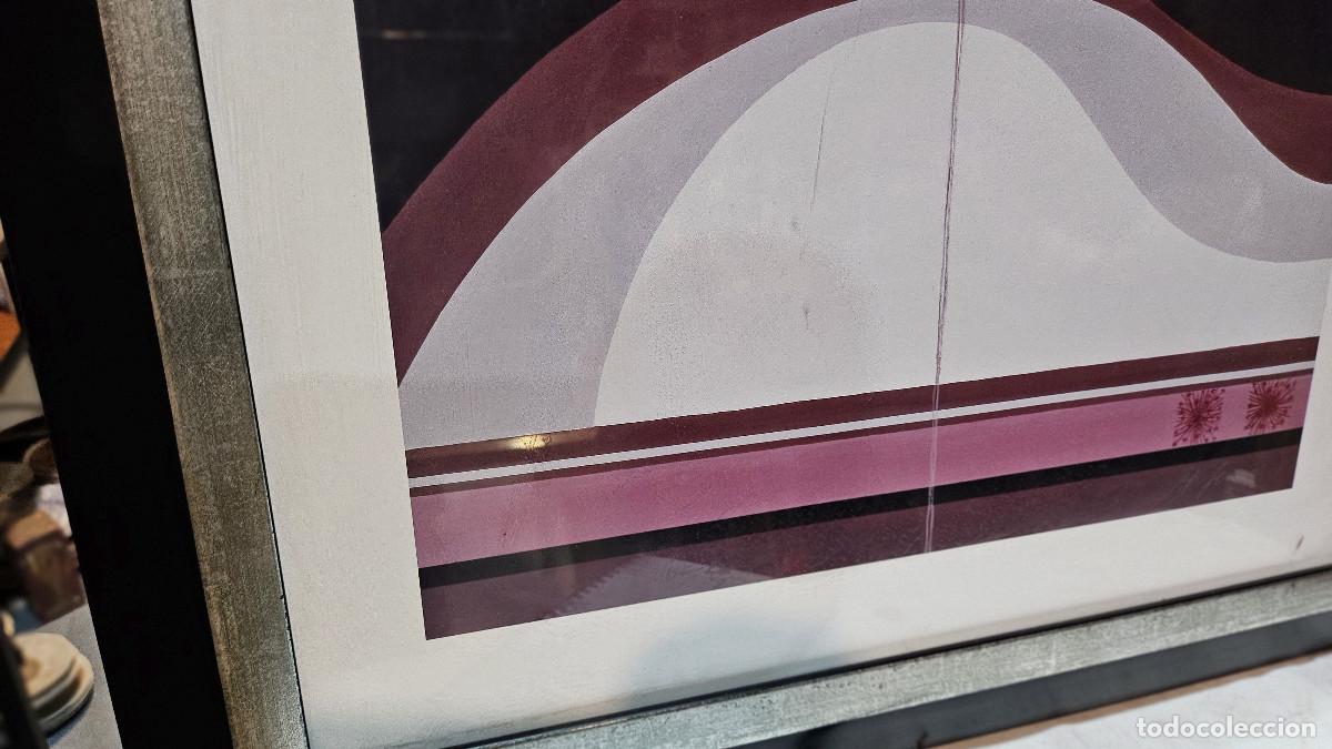 Vintage: litografia modernista marco madera - Foto 4