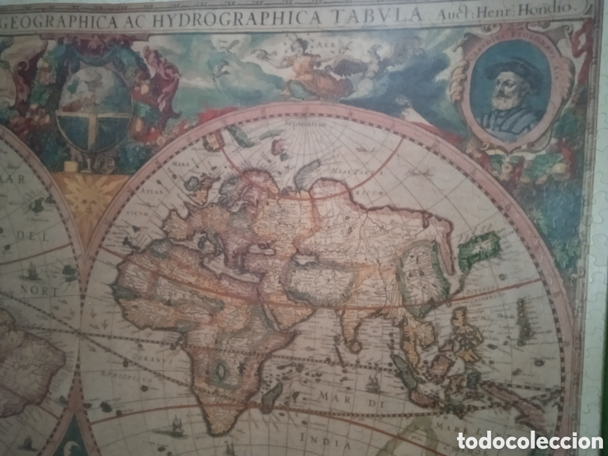 Vintage: Cuadro lamina mapa puzzle mapamundi - Foto 6