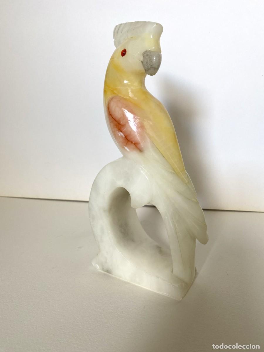 Vintage: FIGURA DE ALABASTRO, LORO - Foto 2