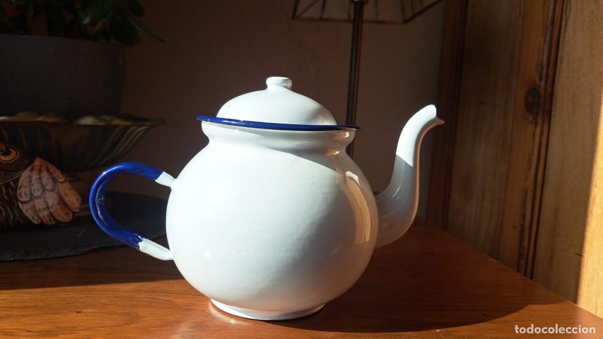 Vintage: Cafetera Tetera Hierro Esmaltado - Foto 2