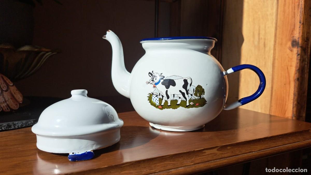 Vintage: Cafetera Tetera Hierro Esmaltado - Foto 3