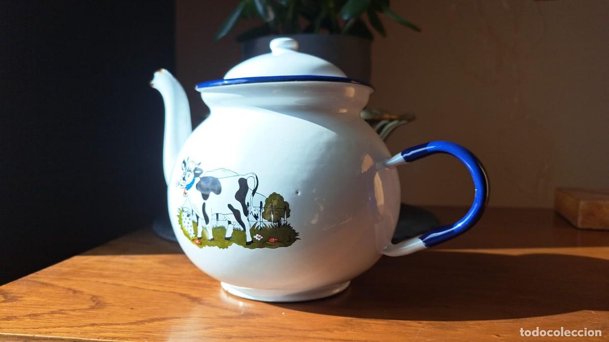 Vintage: Cafetera Tetera Hierro Esmaltado - Foto 4