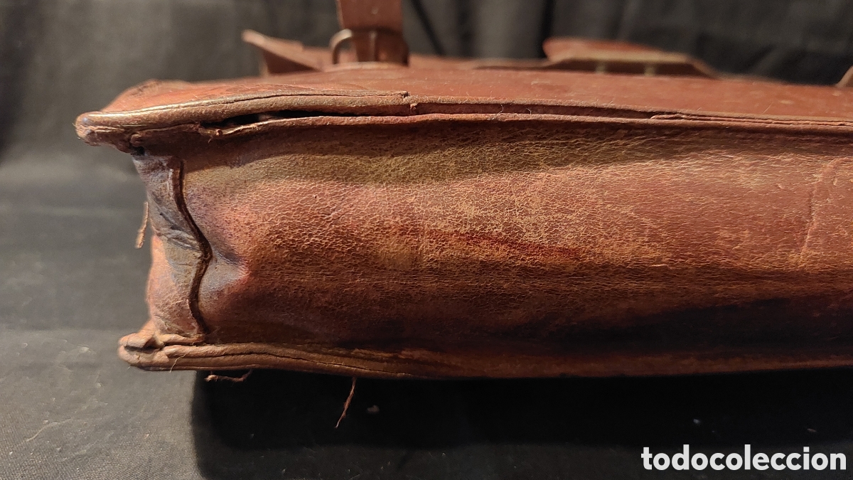 Vintage: CARTERA ESCOLAR DE PIEL DE 1960 - Foto 4