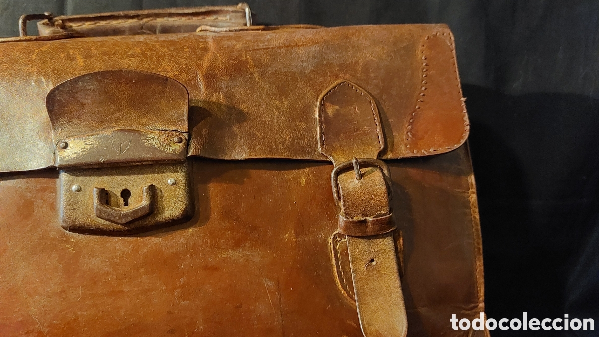 Vintage: CARTERA ESCOLAR DE PIEL DE 1960 - Foto 2