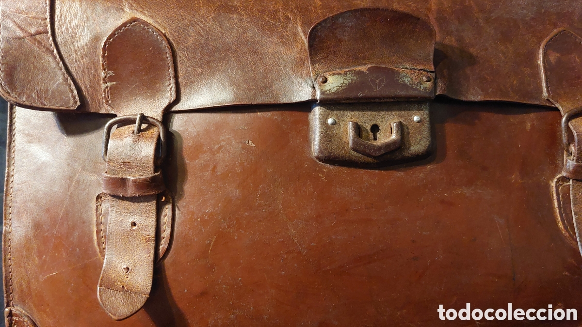 Vintage: CARTERA ESCOLAR DE PIEL DE 1960 - Foto 12
