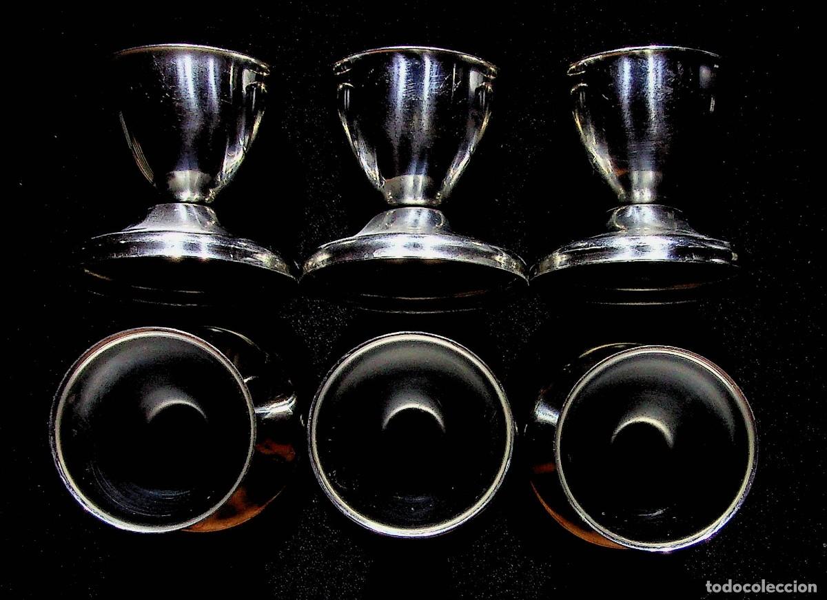 Vintage: 6 HUEVERAS DE ACERO INOXIDABLE. - Foto 3