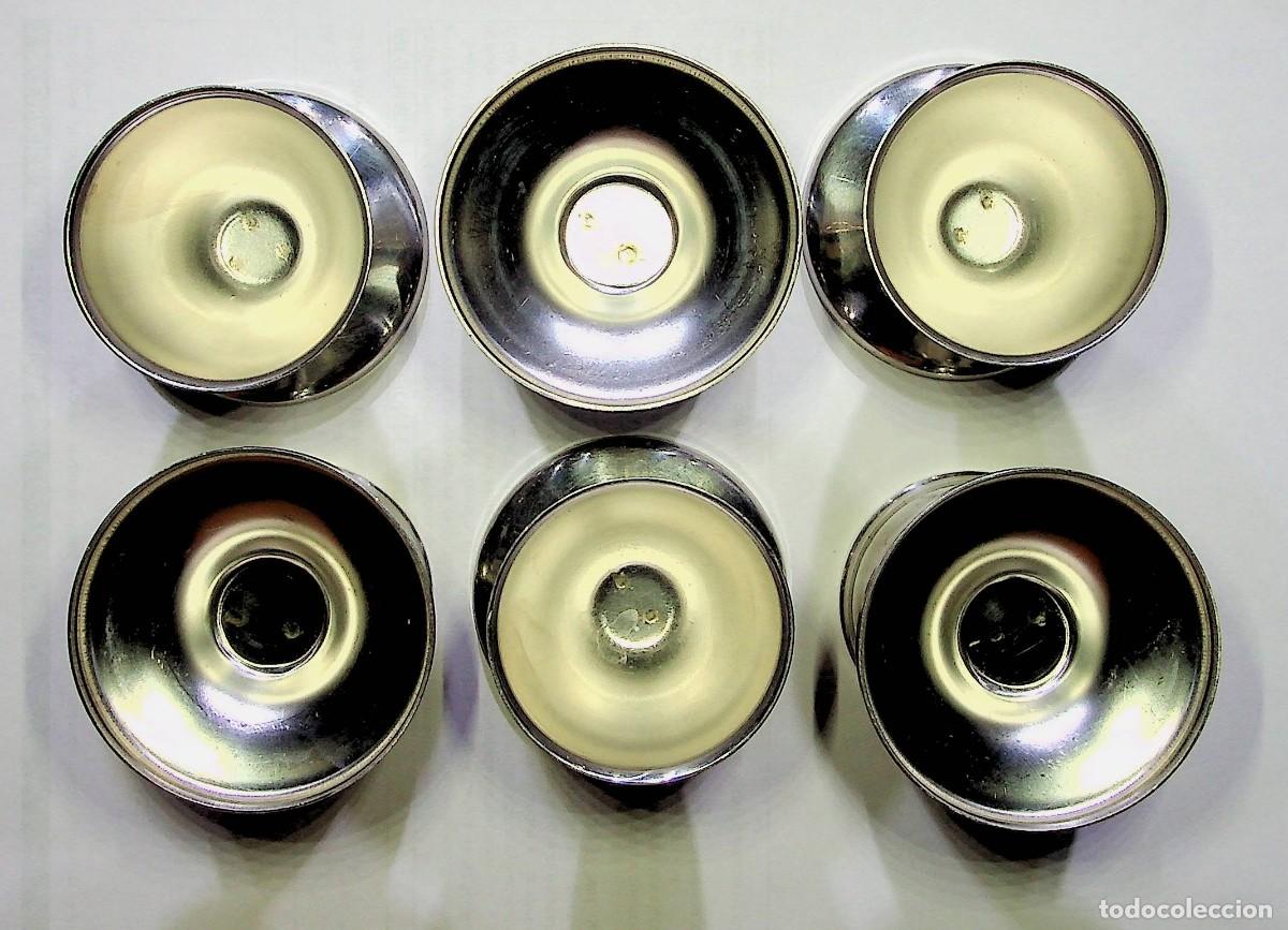 Vintage: 6 HUEVERAS DE ACERO INOXIDABLE. - Foto 4