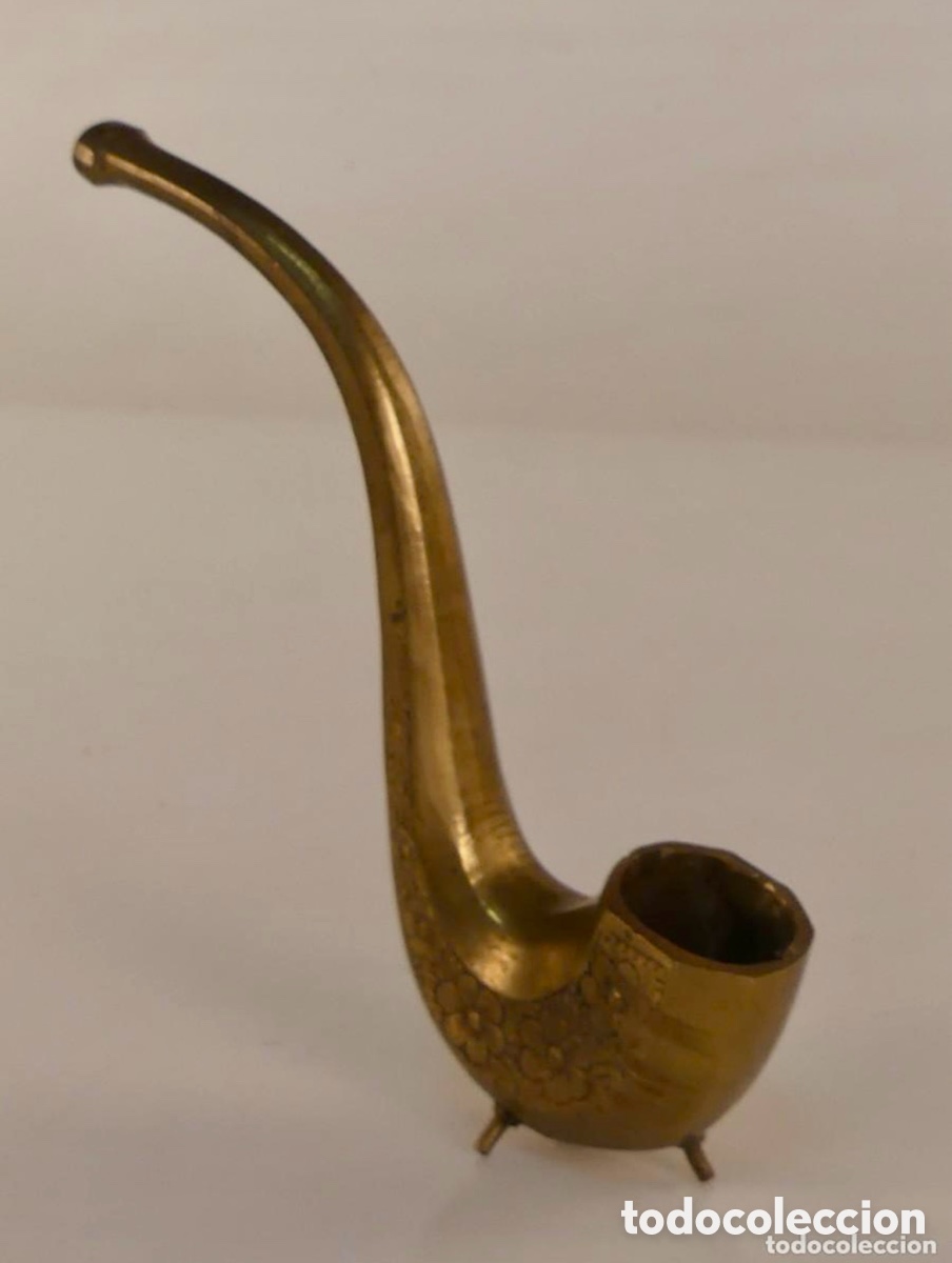 Vintage: FIGURA DE BRONCE CON FORMA DE PIPA DE FUMAR - Foto 4