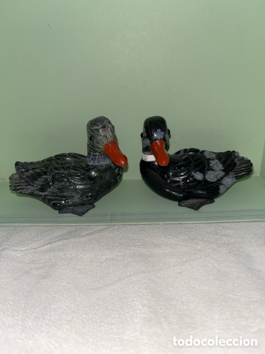 Vintage: Patos de piedra o m&aacute;rmol negro