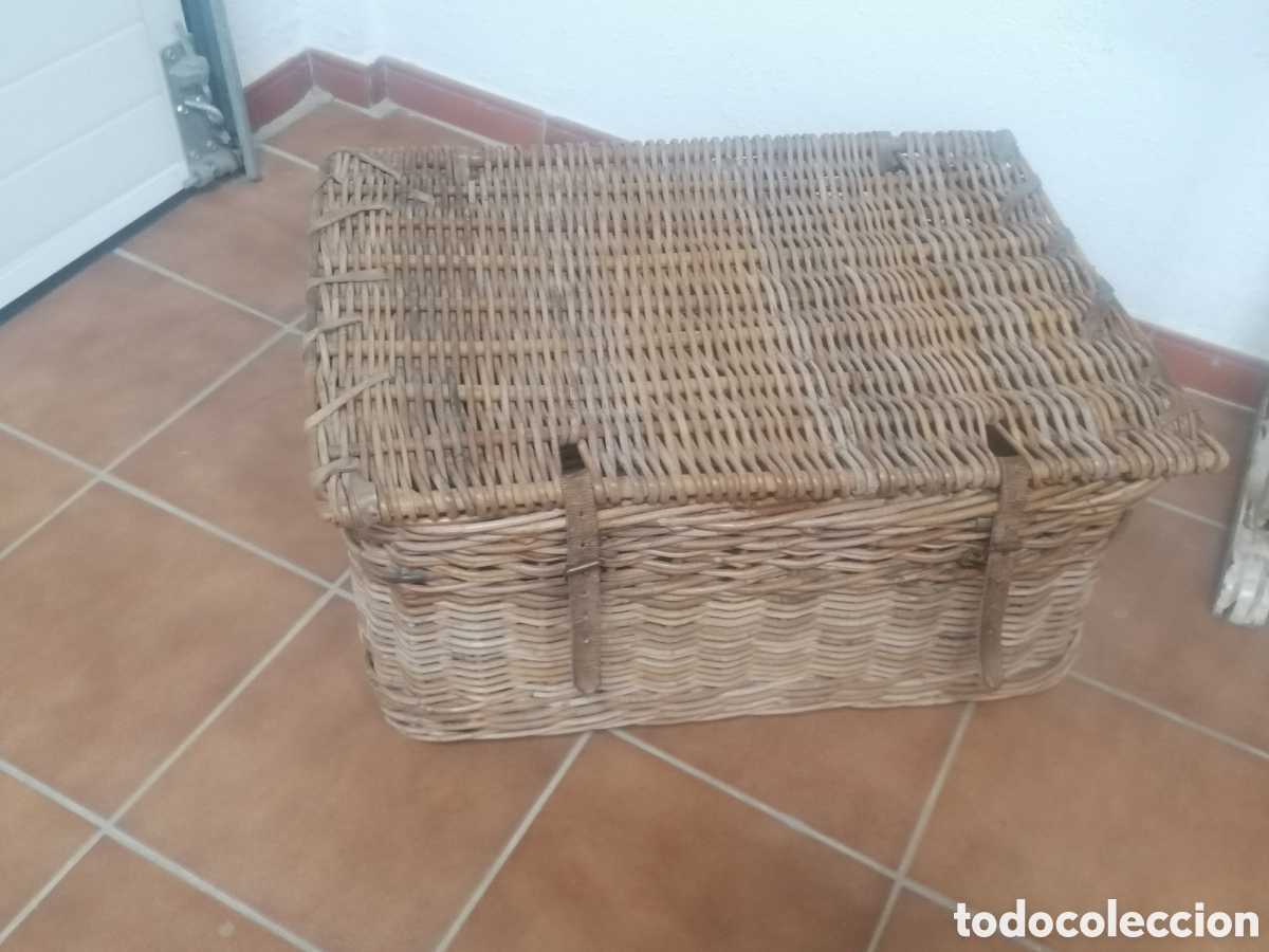 Vintage: Cesta ba&uacute;l de mimbre vintage - Foto 3