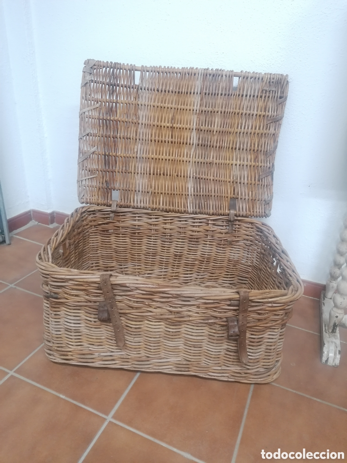 Vintage: Cesta ba&uacute;l de mimbre vintage - Foto 8