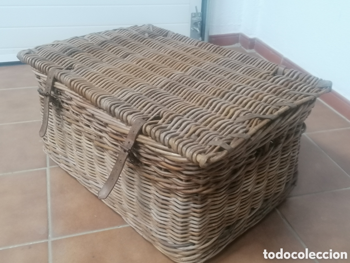 Vintage: Cesta ba&uacute;l de mimbre vintage - Foto 1