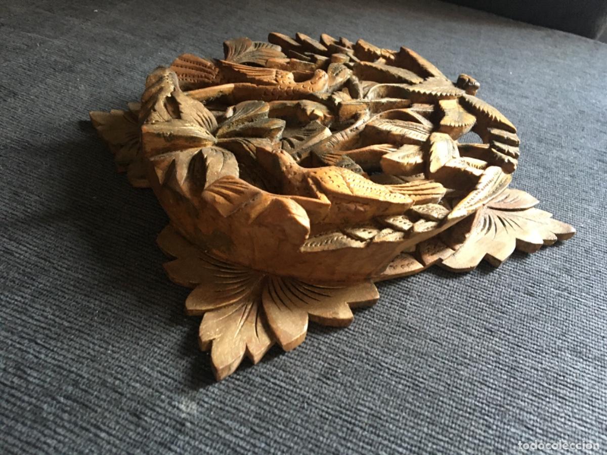 Vintage: Talla madera vegetales pajaros - Foto 4