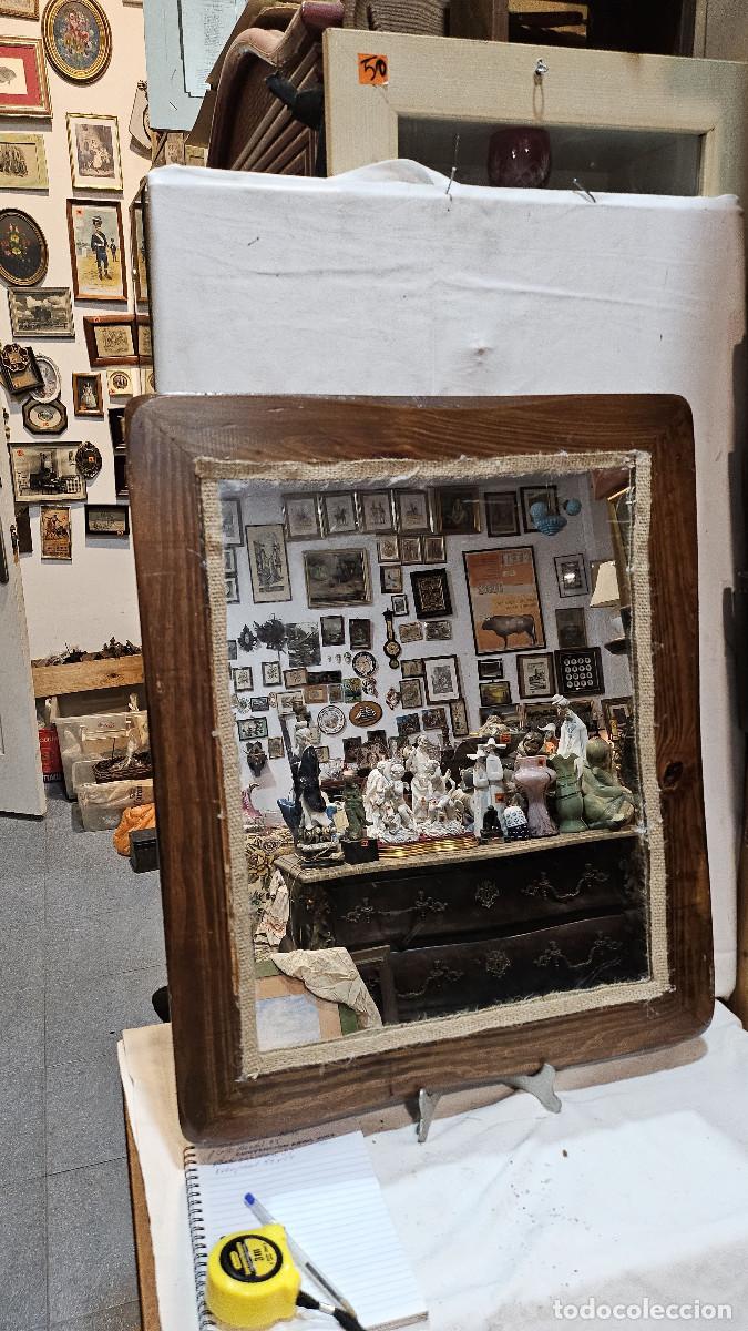 Vintage: espejo de madera antiguo - Foto 1