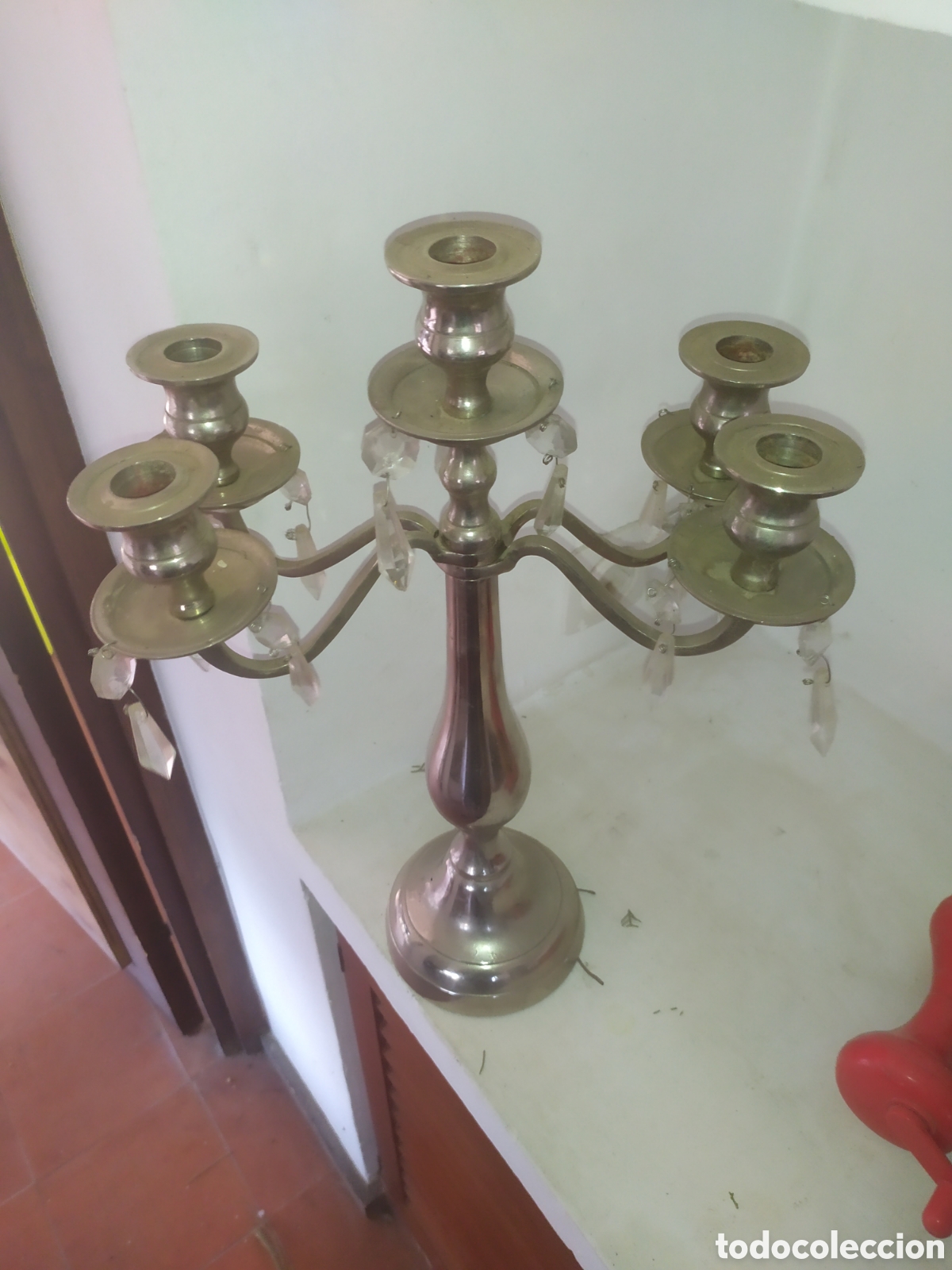 Vintage: Candelabro laton 5 brazos