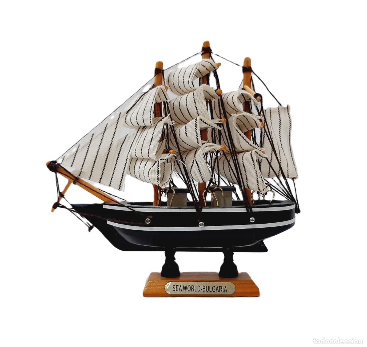 Vintage: Maqueta de barco de madera vintage peque&ntilde;o(11.3)