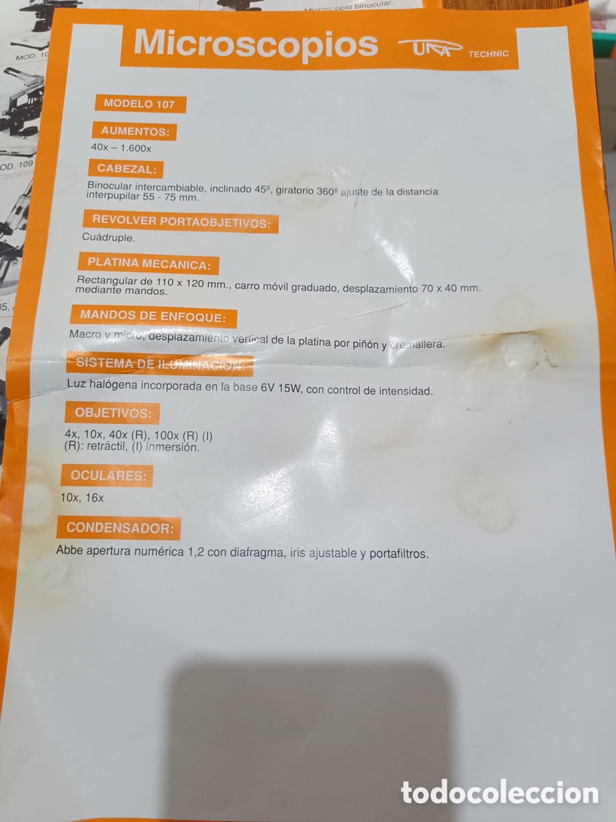 Vintage: Microscopio profesional Ura technic 107 - Foto 20