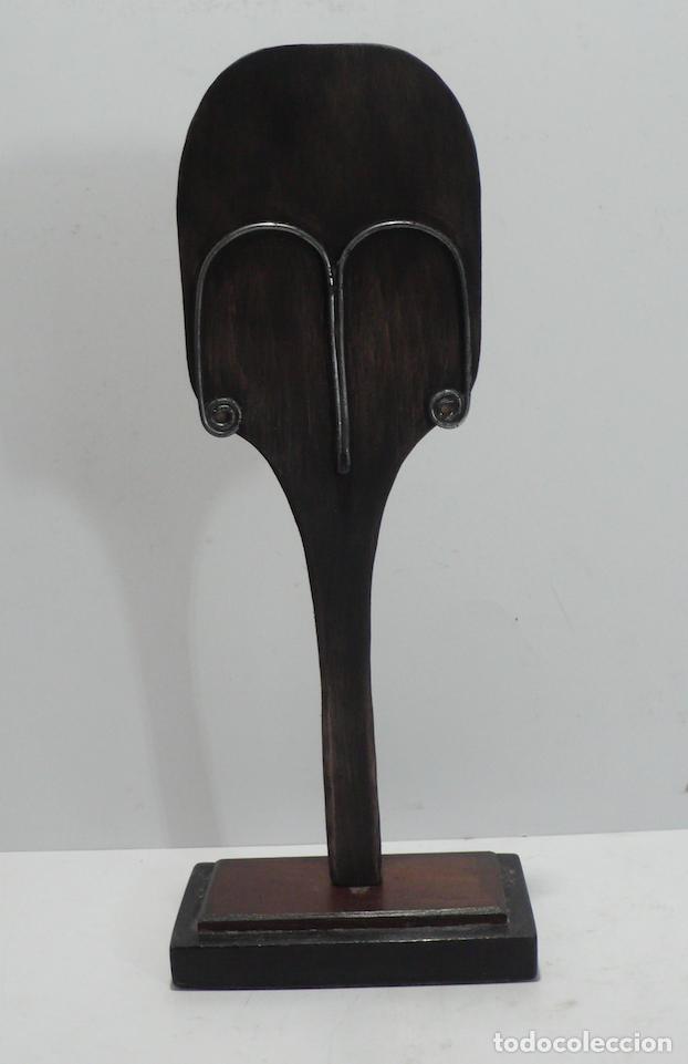 Vintage: ESCULTURA DE CABEZA EN MADERA - Foto 1