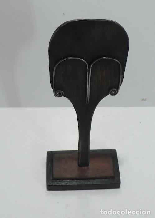 Vintage: ESCULTURA DE CABEZA EN MADERA - Foto 2