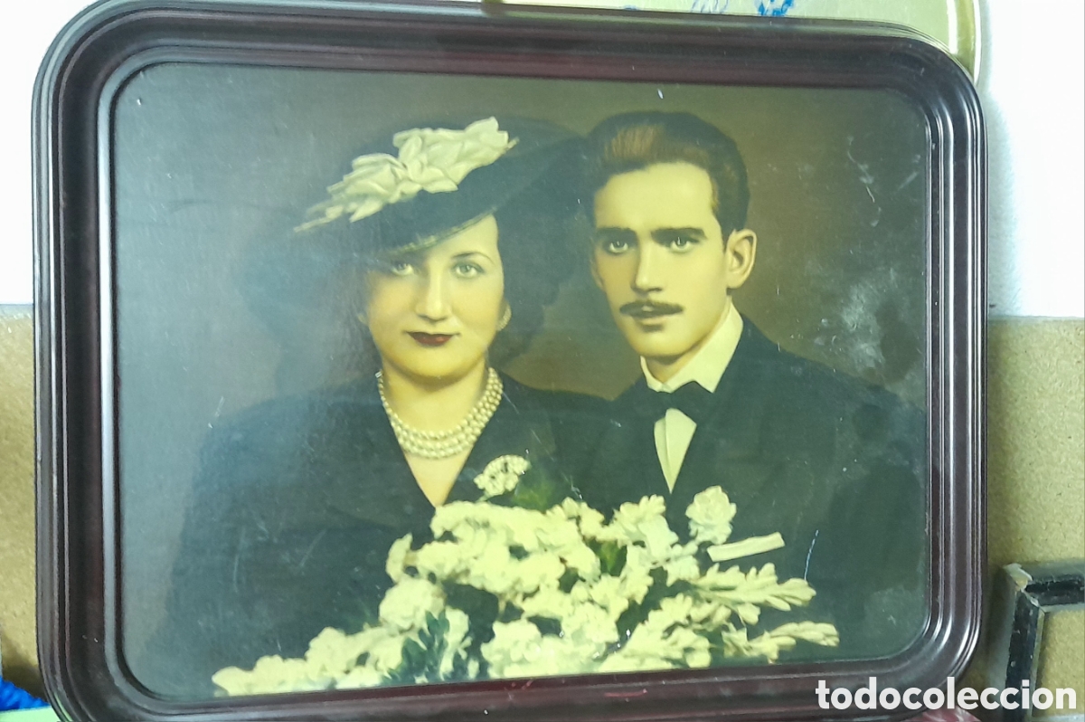 Vintage: Cuadro madera boda pareja - Foto 2