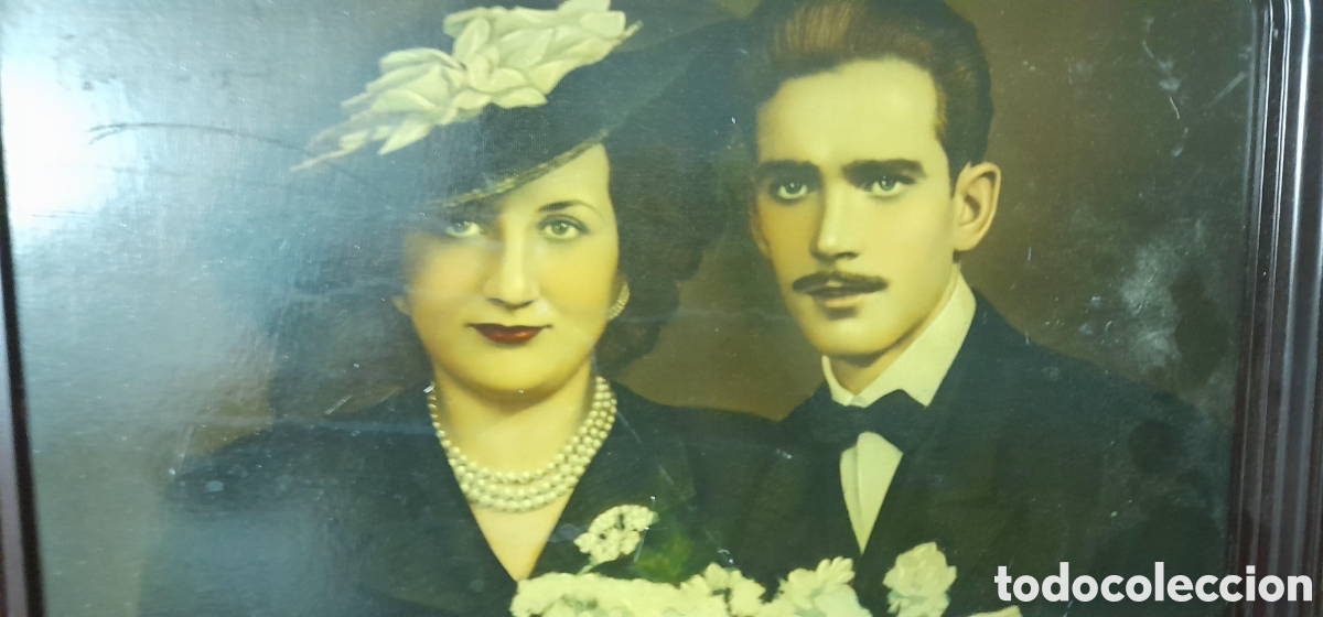 Vintage: Cuadro madera boda pareja - Foto 4
