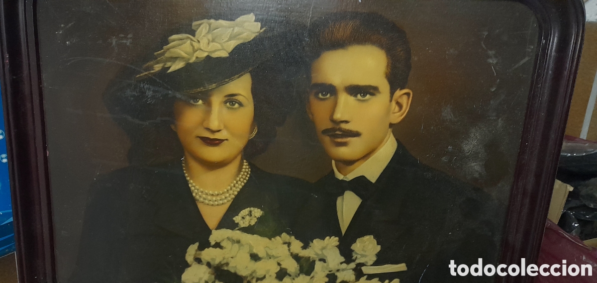 Vintage: Cuadro madera boda pareja - Foto 5