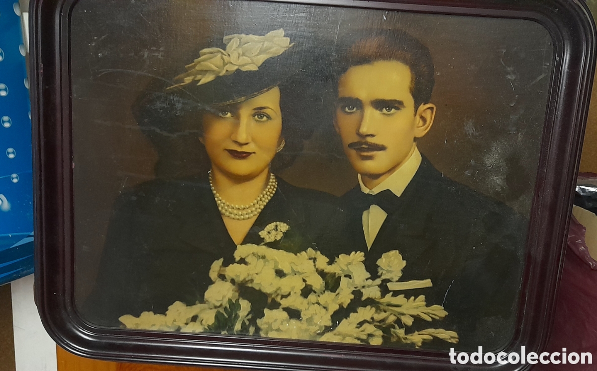 Vintage: Cuadro madera boda pareja - Foto 6