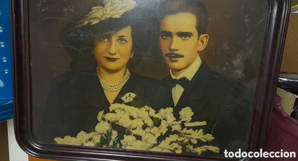 Vintage: Cuadro madera boda pareja - Foto 7