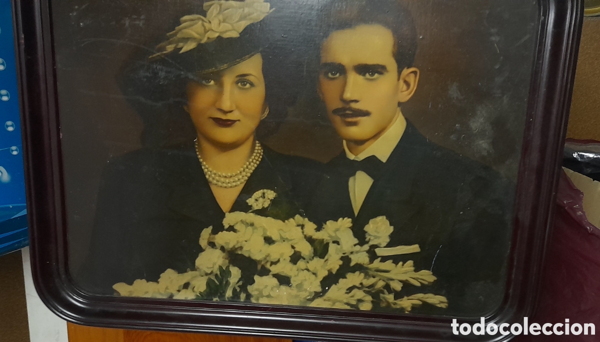 Vintage: Cuadro madera boda pareja - Foto 8