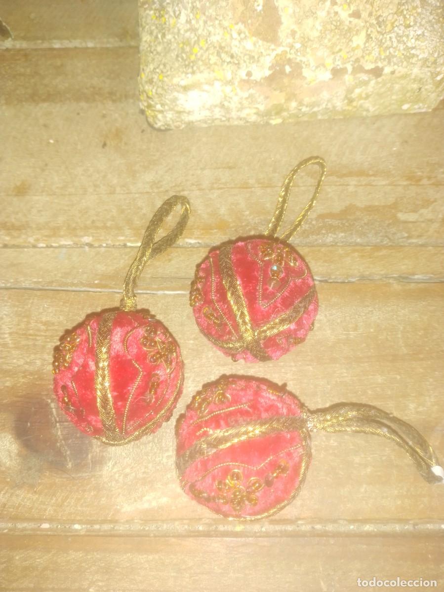 Vintage: Bolas navidad terciopelo - Foto 1