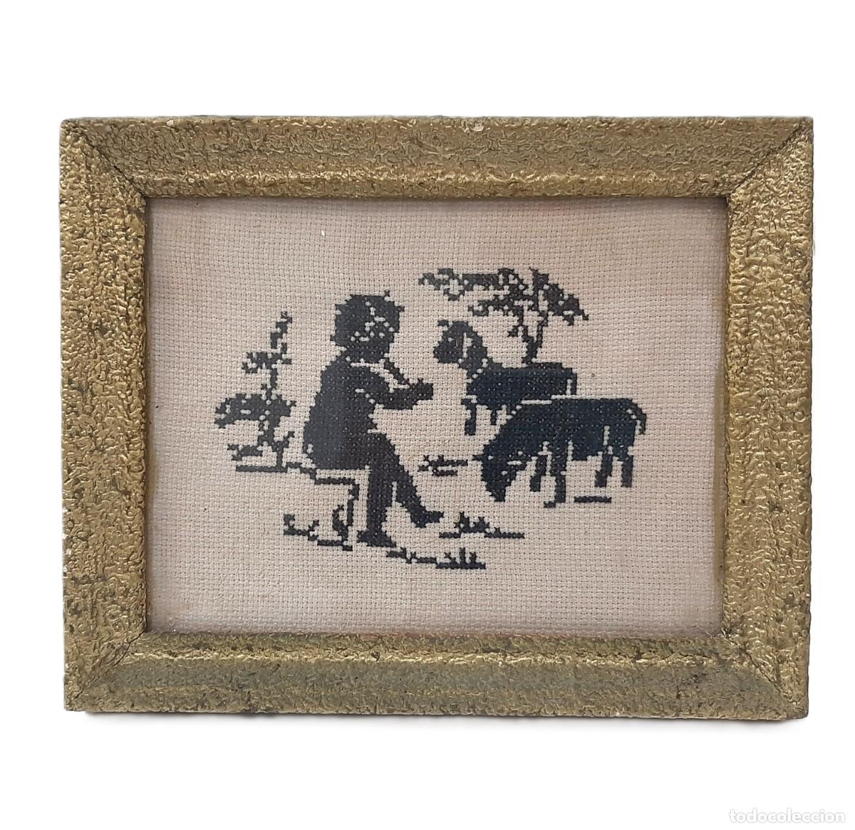 Vintage: Gobelino tapiz enmarcado vintage(16.1)