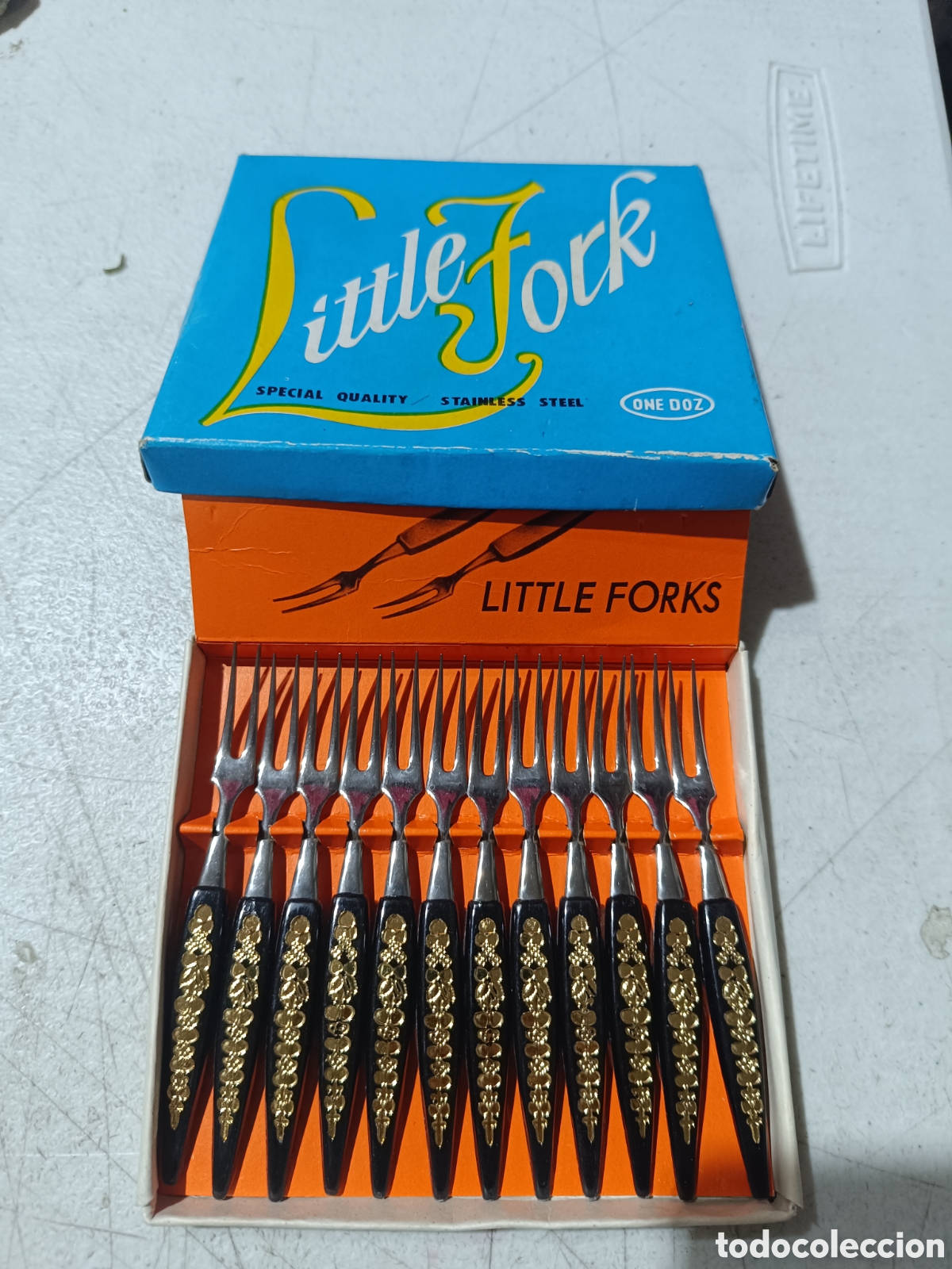 Vintage: Tenedores peque&ntilde;os Little Fork para caracoles o similar a&ntilde;os 70