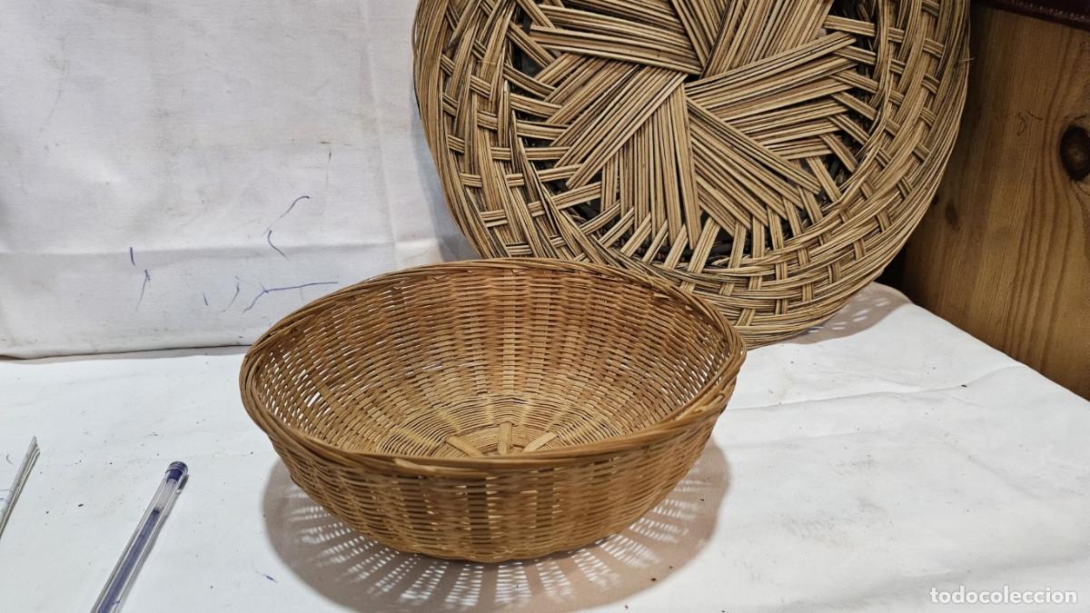 Vintage: 2 paneras de mimbre antesanla - Foto 3