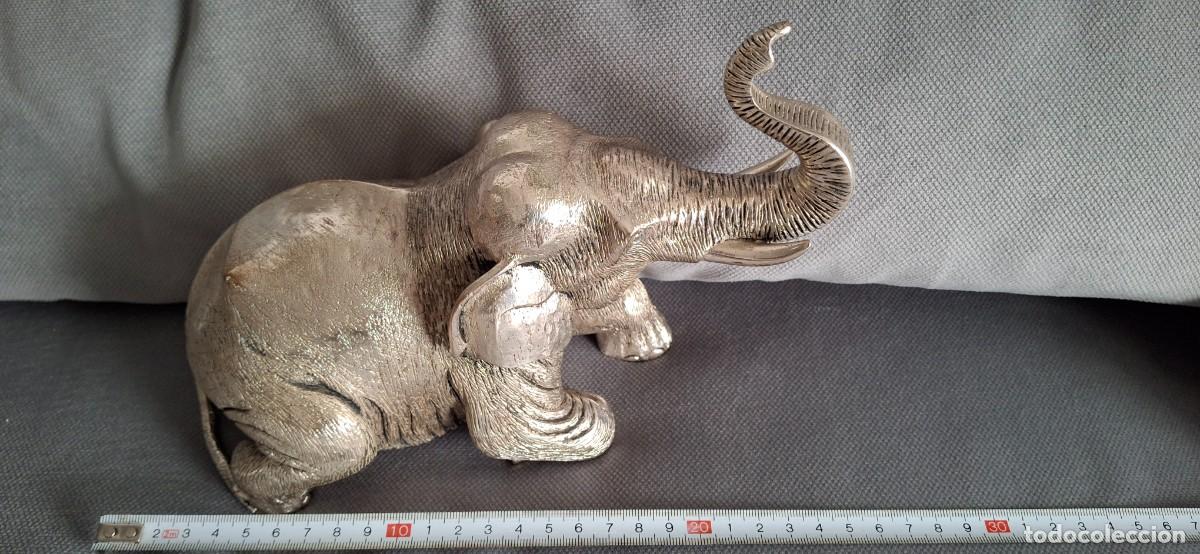 Vintage: Elefante resina plateado - Foto 1