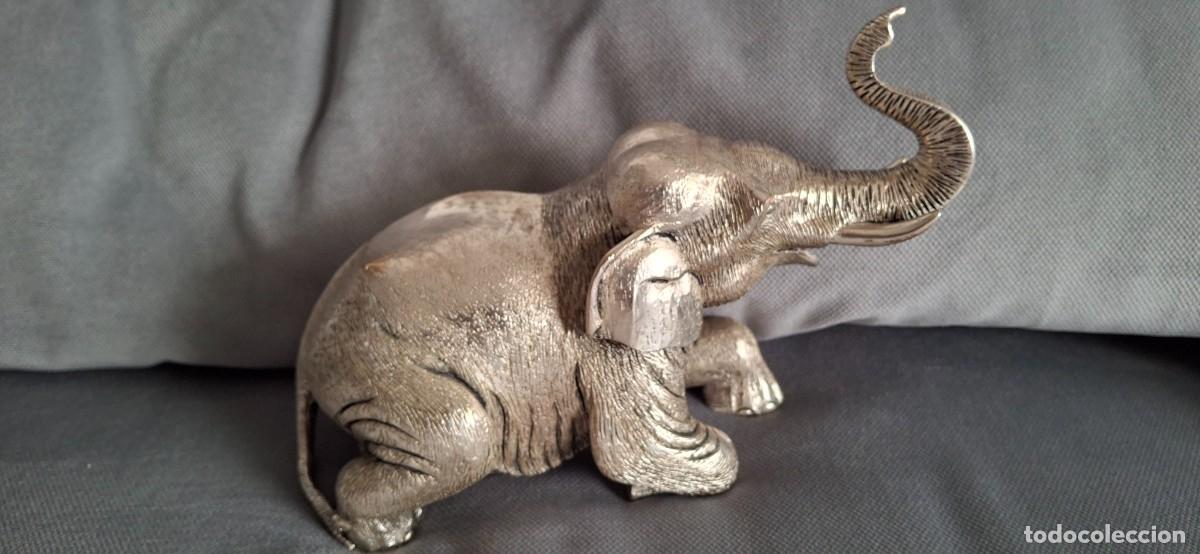 Vintage: Elefante resina plateado - Foto 2
