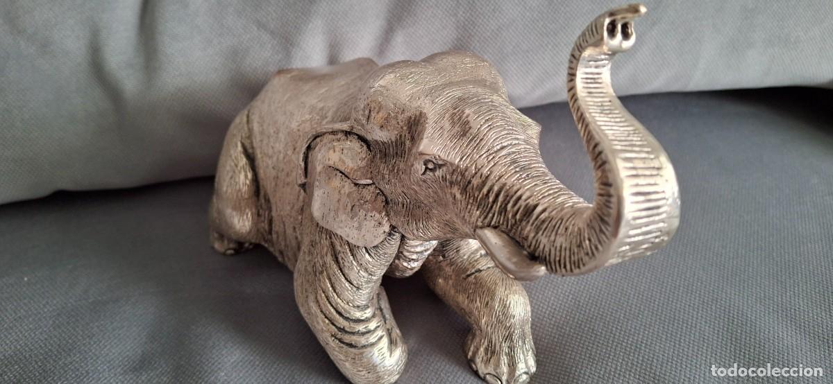 Vintage: Elefante resina plateado - Foto 3